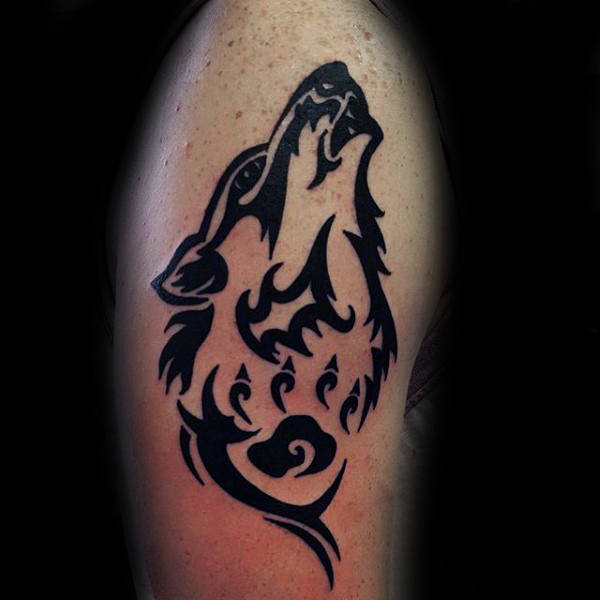 tatouage loup tribal 87