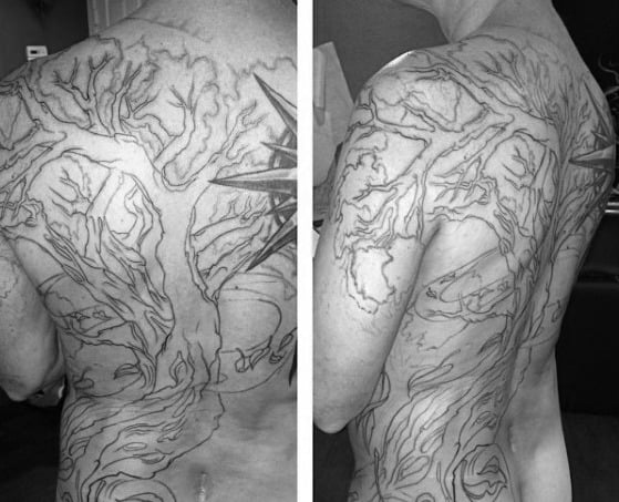 tatouage olivier arbre 45