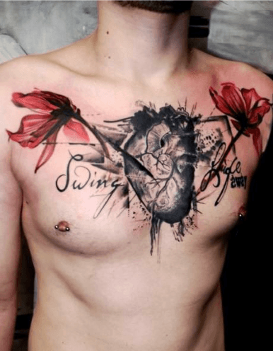 tatouage coeur anatomique realiste 103