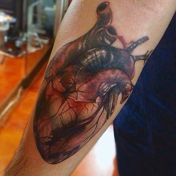 tatouage coeur anatomique realiste 105