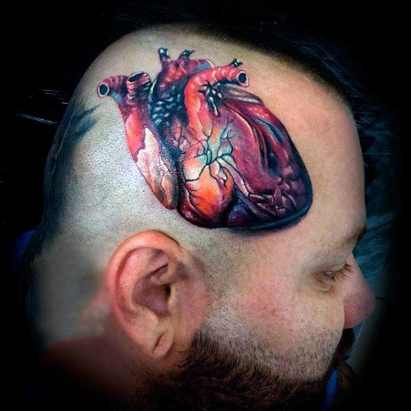 tatouage coeur anatomique realiste 107