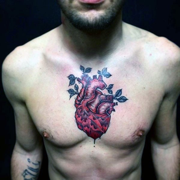 tatouage coeur anatomique realiste 143