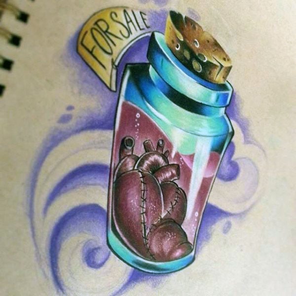 tatouage coeur anatomique realiste 157
