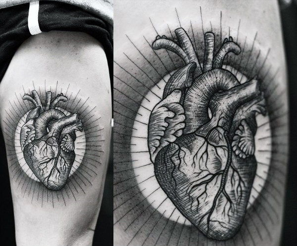 tatouage coeur anatomique realiste 177