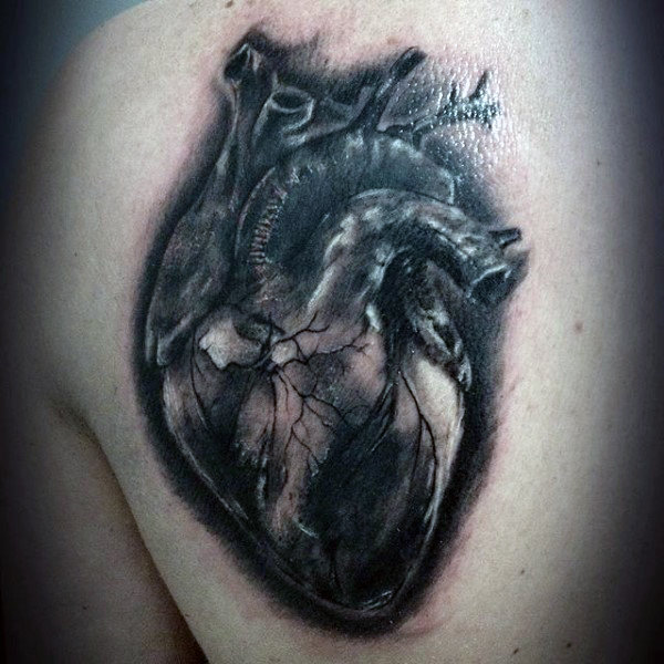 tatouage coeur anatomique realiste 183