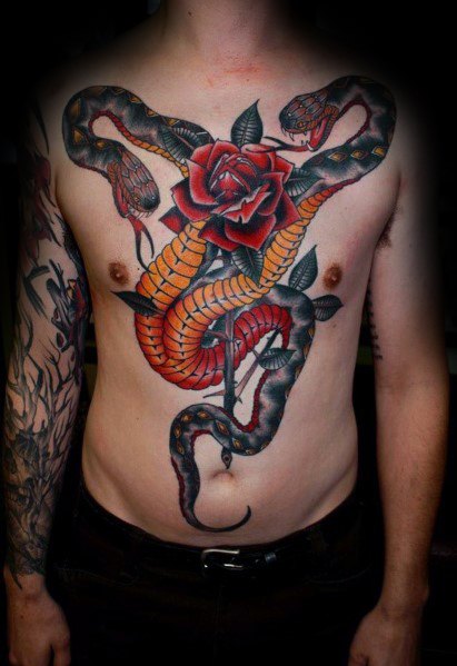 tatouage serpent deux tetes 55