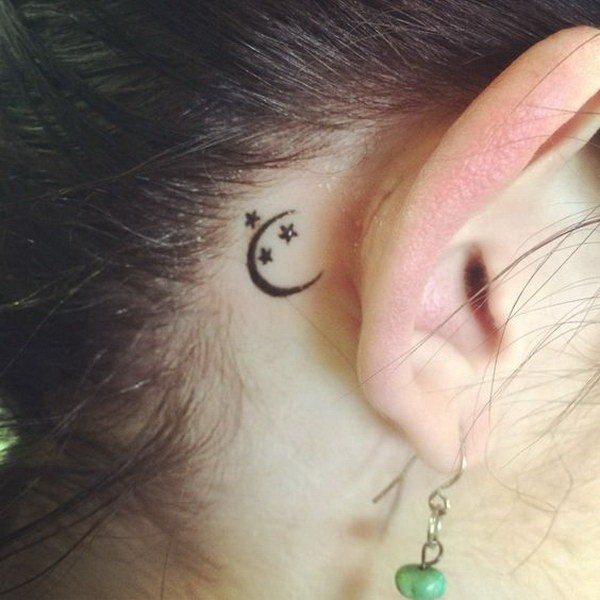 behind ear tattoo 69