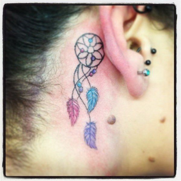 behind ear tattoo 81