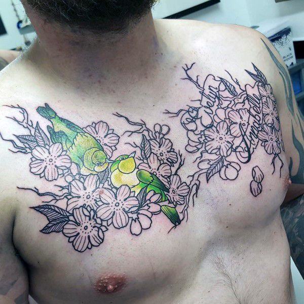 tatuaggio fiori di ciliegio 124