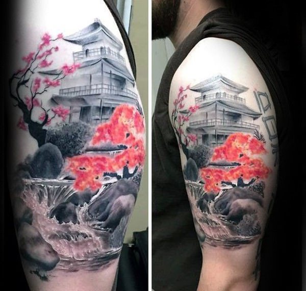 tatuaggio fiori di ciliegio 128