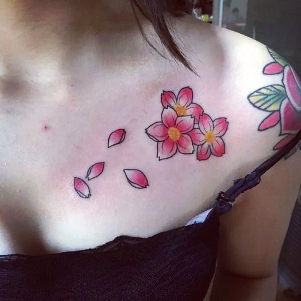 tatuaggio fiori di ciliegio 146