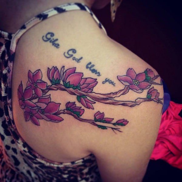 tatuaggio fiori di ciliegio 147