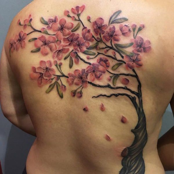 tatuaggio fiori di ciliegio 149