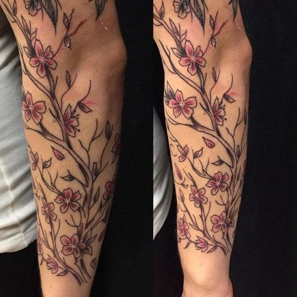 tatuaggio fiori di ciliegio 158