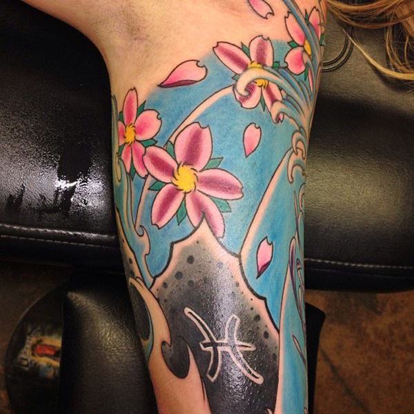 tatuaggio fiori di ciliegio 162