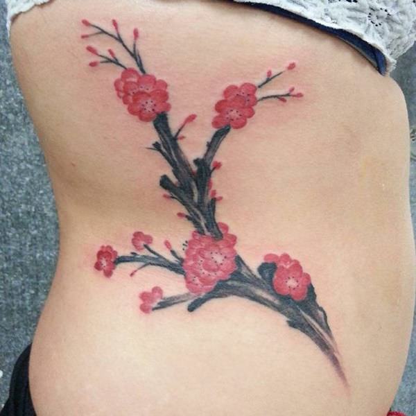 tatuaggio fiori di ciliegio 168