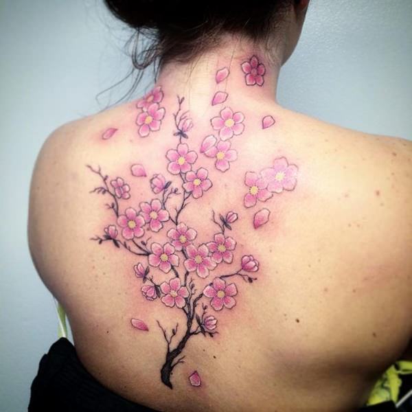 tatuaggio fiori di ciliegio 171