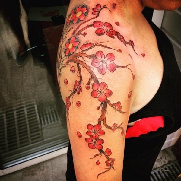 tatuaggio fiori di ciliegio 172