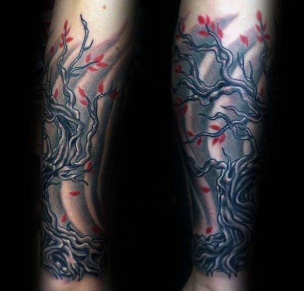 tatuaggio fiori di ciliegio 178