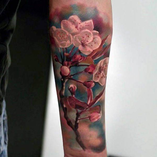 tatuaggio fiori di ciliegio 196