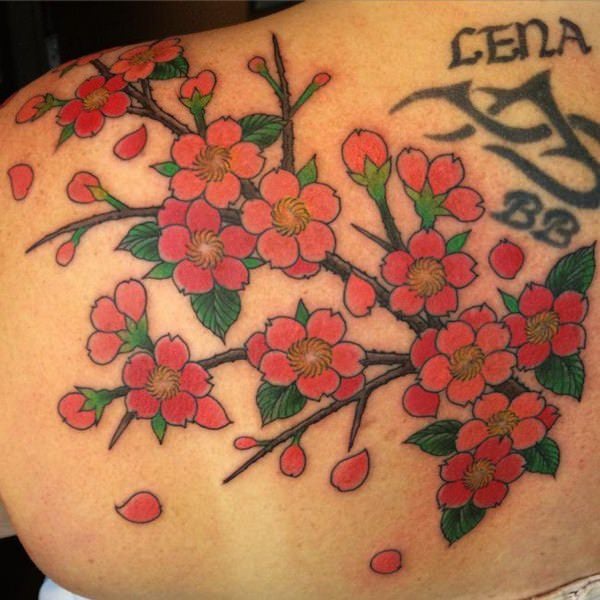 tatuaggio fiori di ciliegio 207