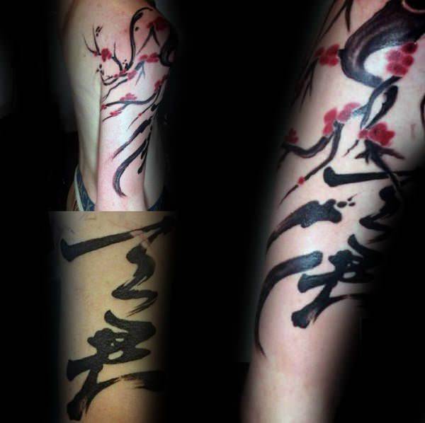 tatuaggio fiori di ciliegio 224