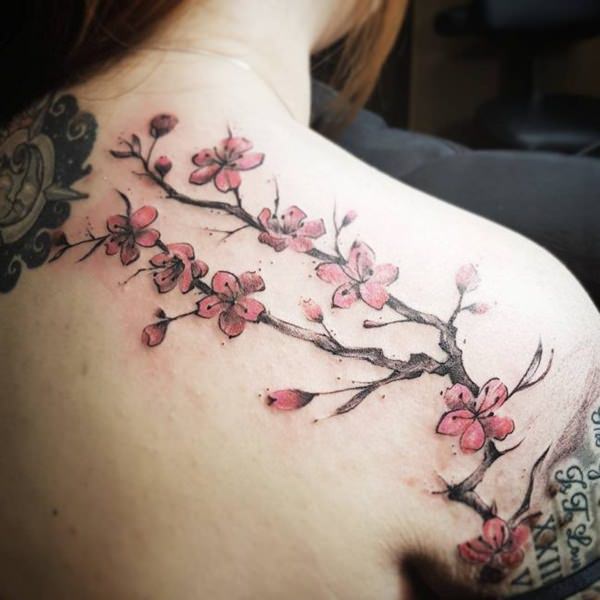 tatuaggio fiori di ciliegio 238