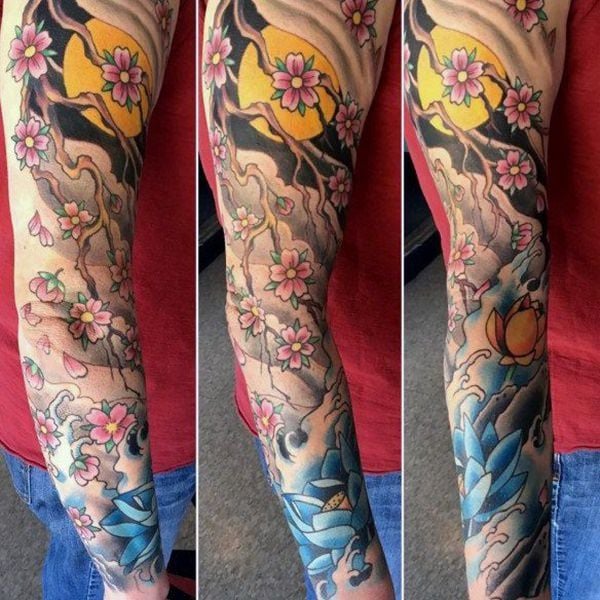 tatuaggio fiori di ciliegio 246