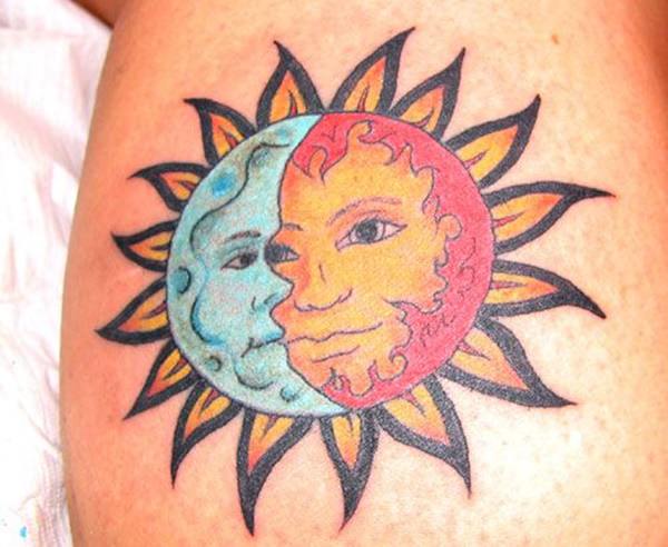 tatuaggio sole e luna 163