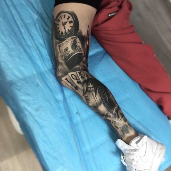tatuaggio gamba 189