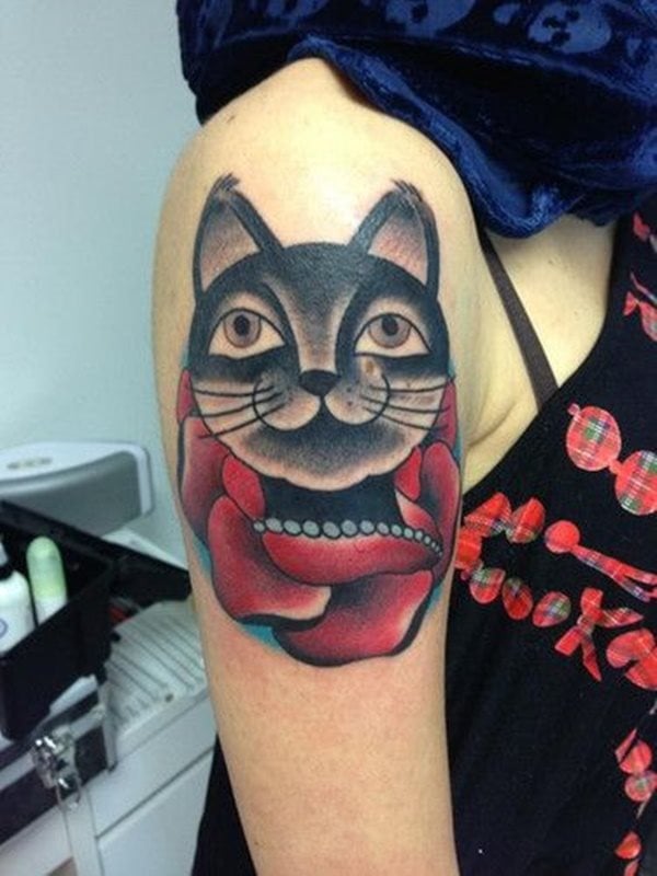 diseno tatuaggio gatto 10
