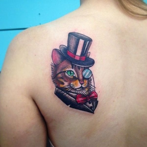 diseno tatuaggio gatto 12