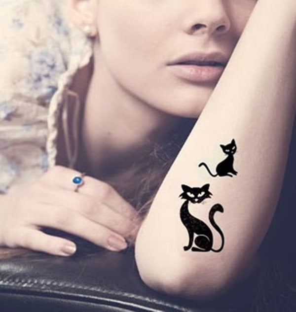diseno tatuaggio gatto 74