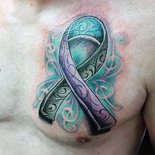 tatuaggio nastro contro cancro 114