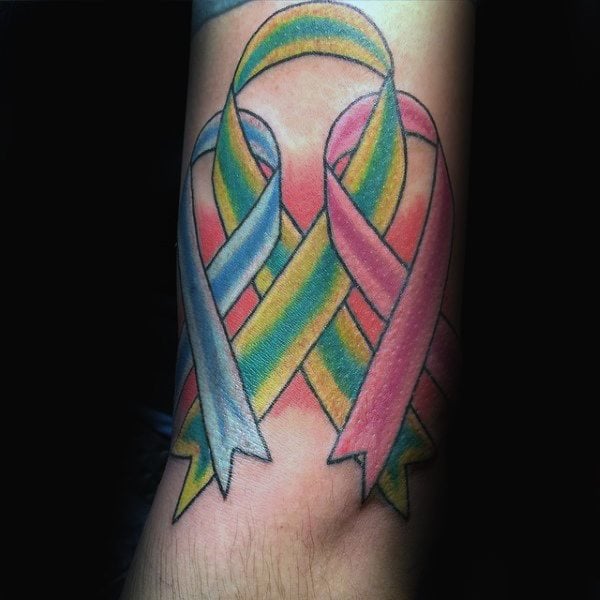 tatuaggio nastro contro cancro 123