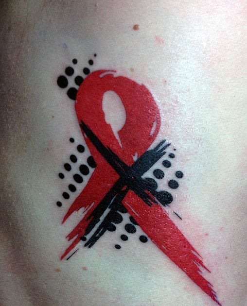 tatuaggio nastro contro cancro 180