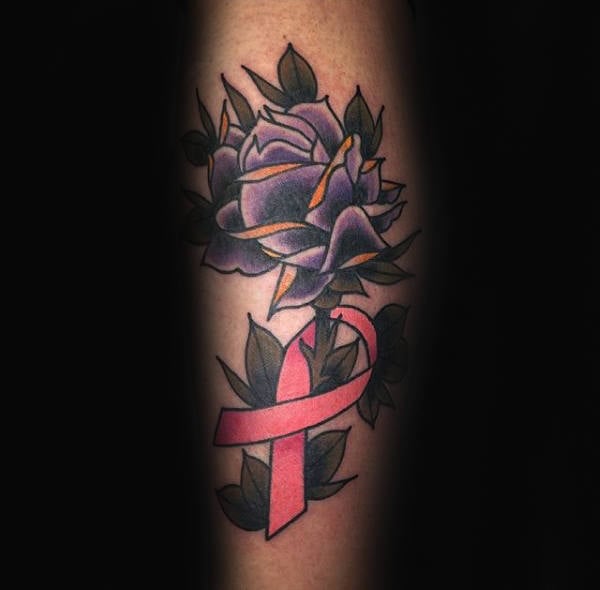 tatuaggio nastro contro cancro 99