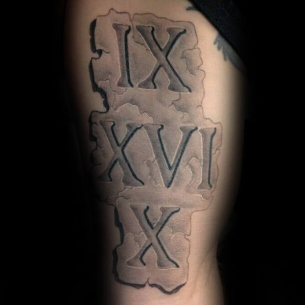 tatuaggio numero romano 161