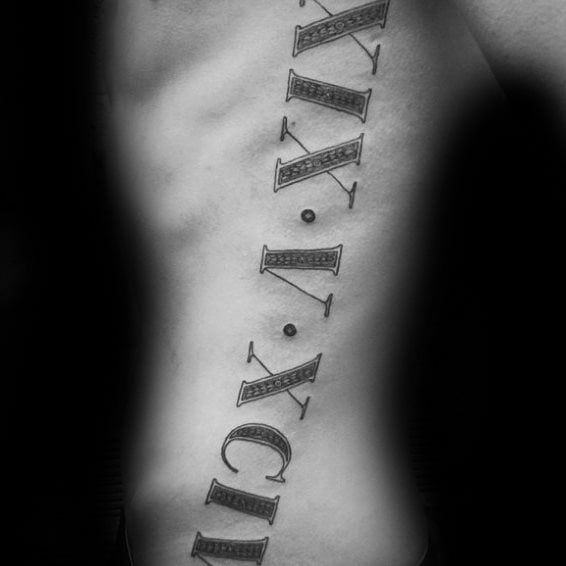 tatuaggio numero romano 95