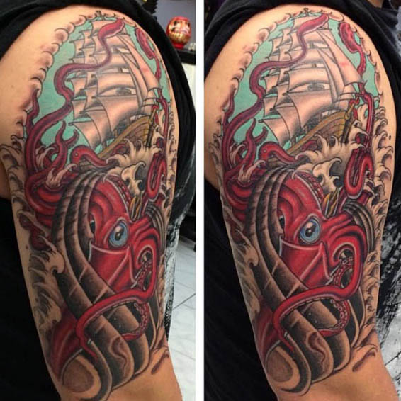 tatuaggio calamaro 55