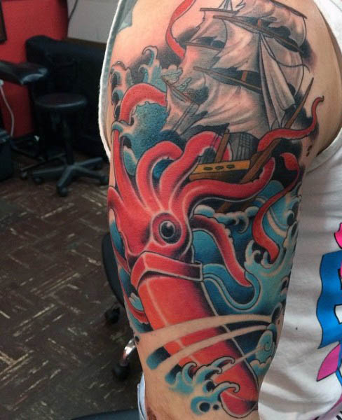 tatuaggio calamaro 69