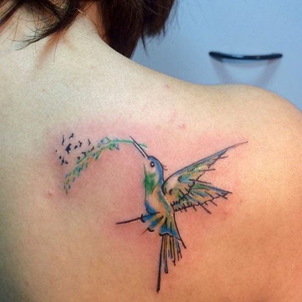 150 Tatuaggi con il colibrì (con significato)