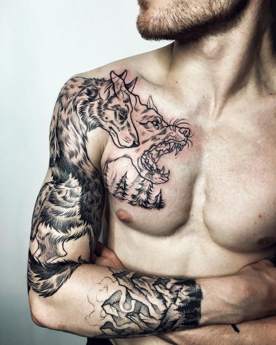 tatuaggio lupo 50