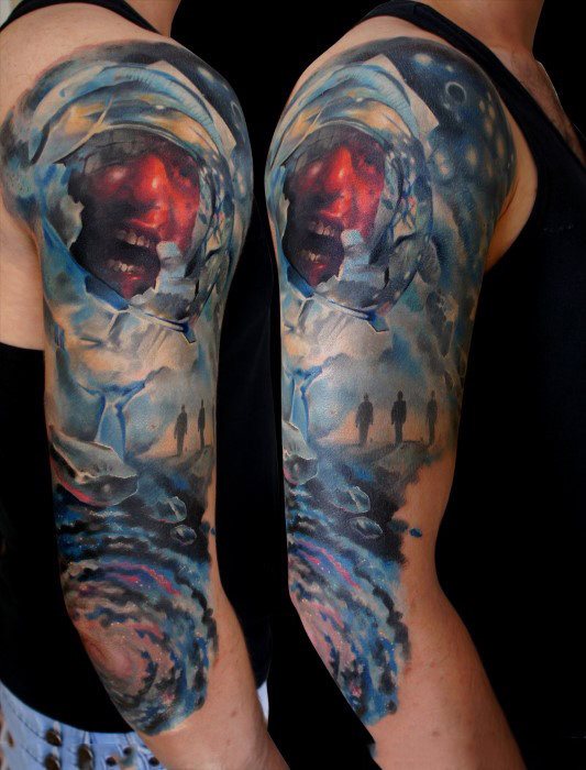 tatuaggio astronomia astronauta 149