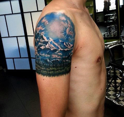 tatuaggio montagna 113