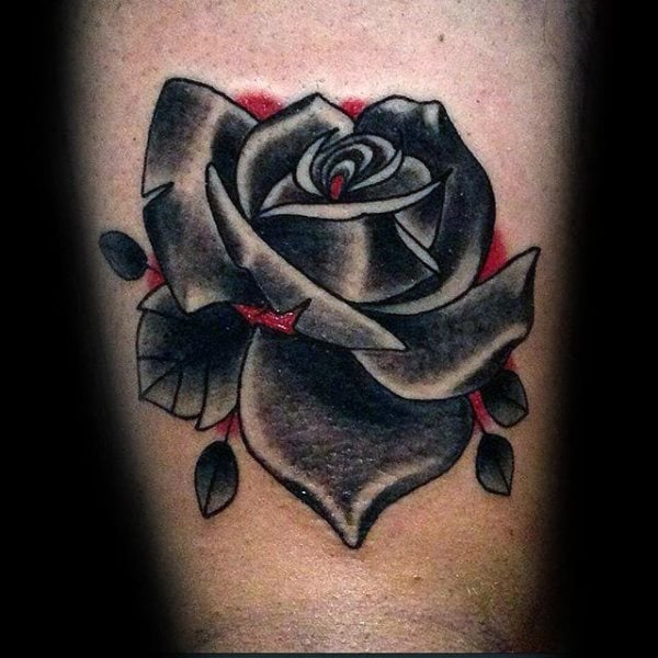 tatuaggio rosa nera 148