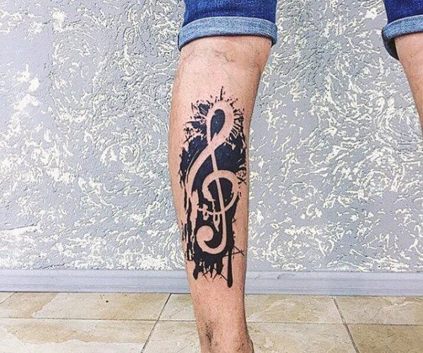tatuaggio nota musicale 108
