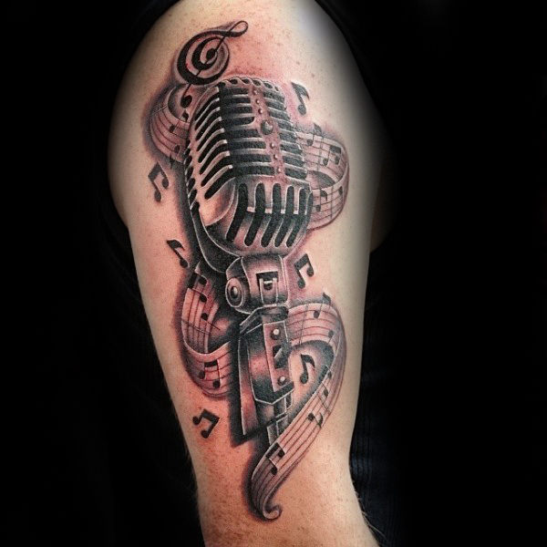 tatuaggio nota musicale 114