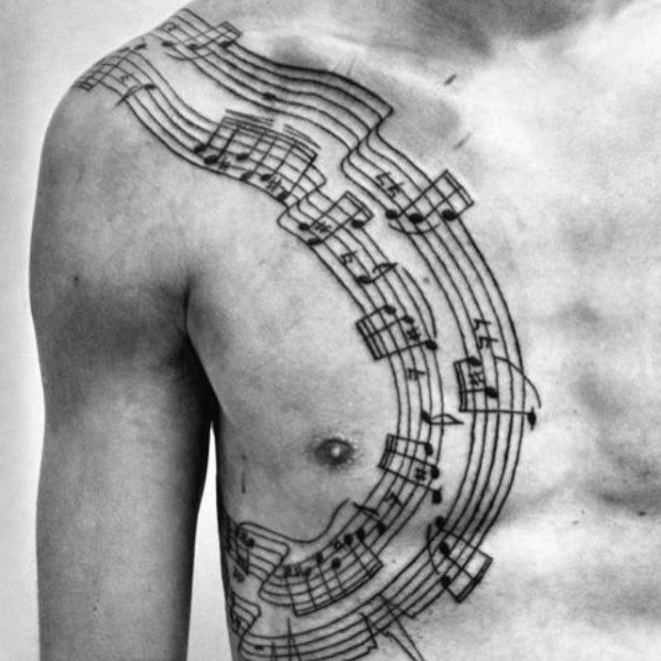 tatuaggio nota musicale 132