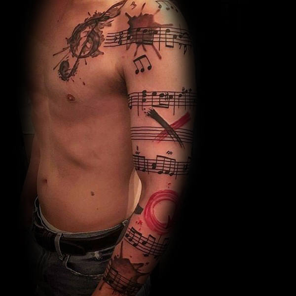 tatuaggio nota musicale 138